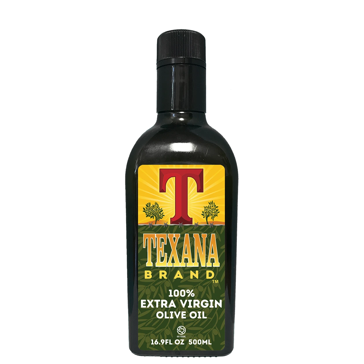 Texana Brand 100% Extra Virgin Olive Oil, Cold Pressed, Unfiltered, Non-GMO, 500ml (16.9fl oz)
