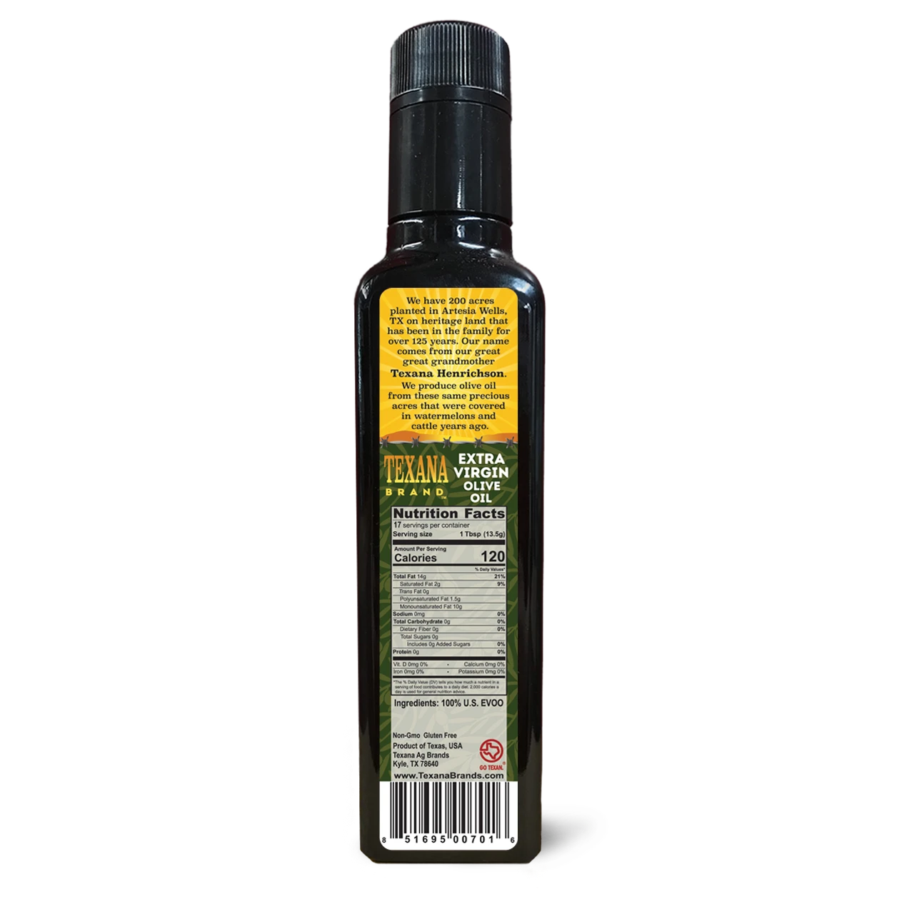 Texana Brand Extra Virgin Olive Oil, 250ml (8.5fl oz)
