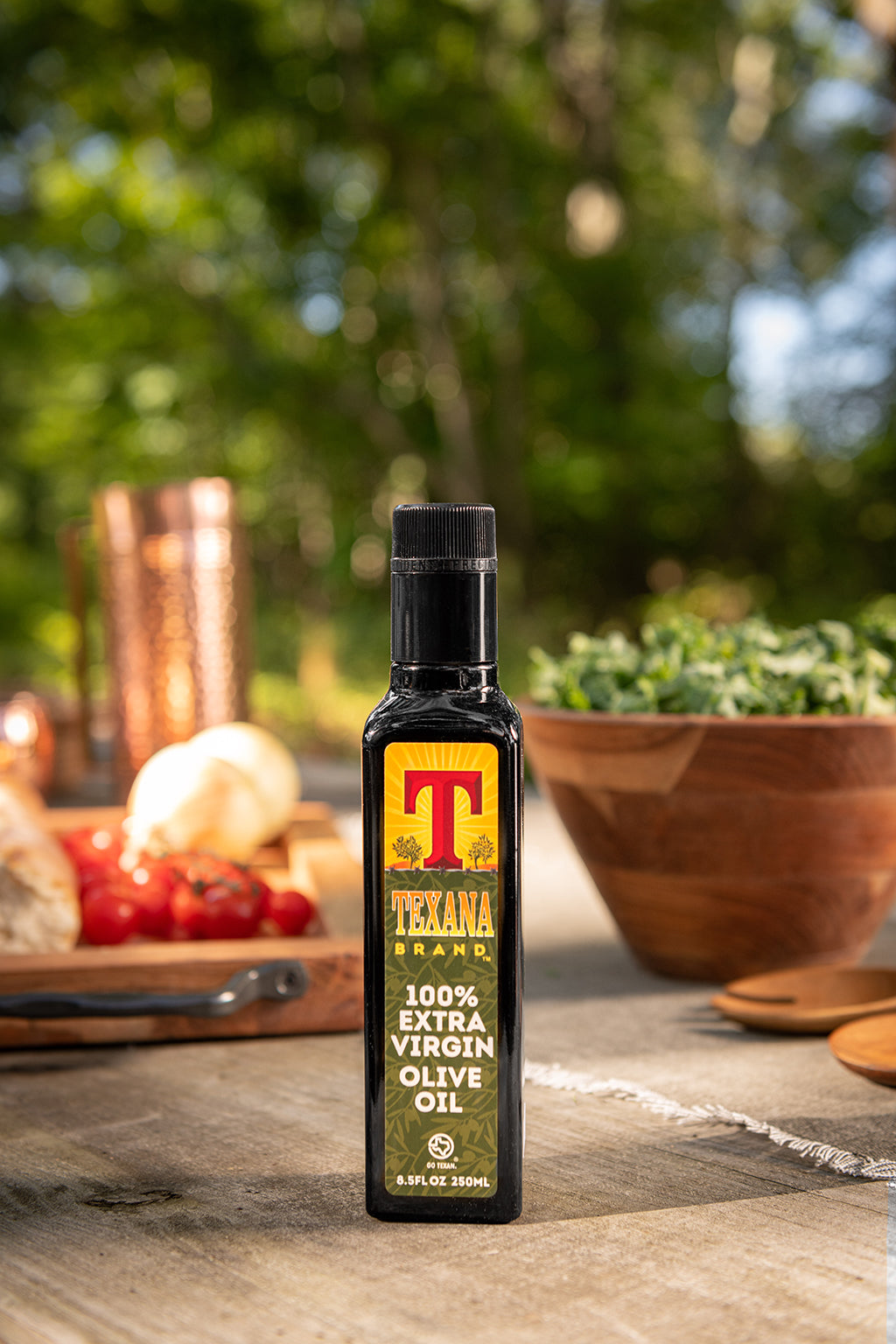 250 ml eco friendly non gmo vegan gluten free Texana Brands Extra Virgin Olive Oil