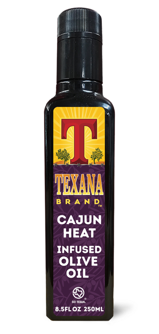 250ml eco friendly non gmo vegan gluten free Texana Brands Infused Cajun Heat Olive Oil