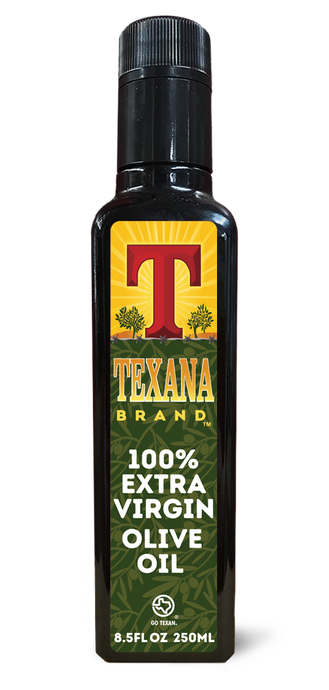 250 ml eco friendly non gmo vegan gluten free Texana Brands Extra Virgin Olive Oil 