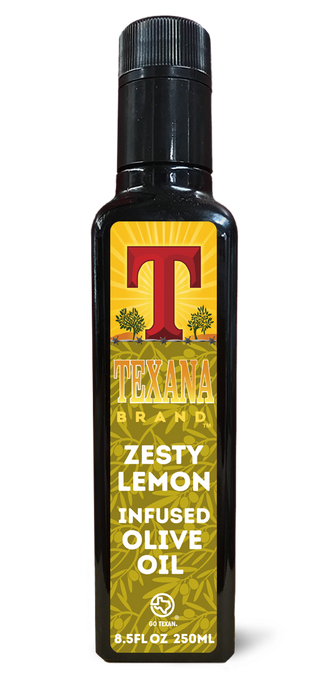 250ml eco friendly non gmo vegan gluten free Texana Brands Infused Oil Zesty Lemon Olive Oil 