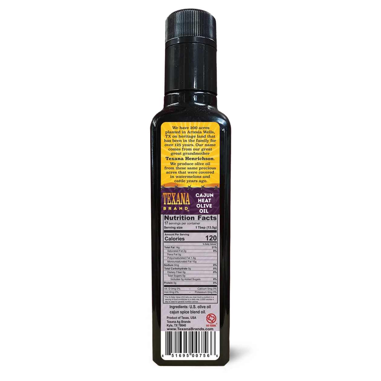 Texana Brand Cajun Heat Infused Olive Oil, 250ml (8.5fl oz)