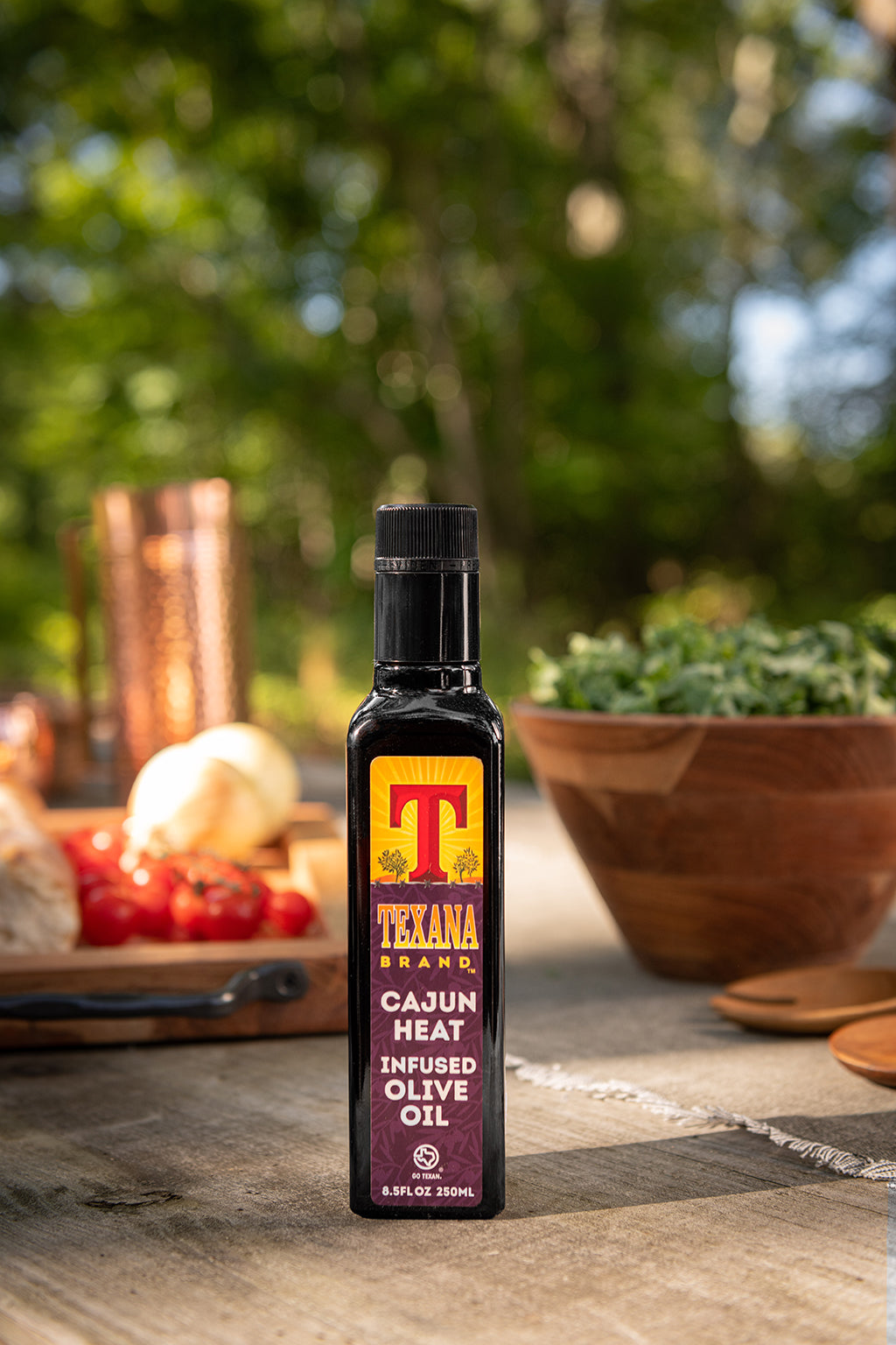 250ml eco friendly non gmo vegan gluten free Texana Brands Infused Cajun Heat Olive Oil