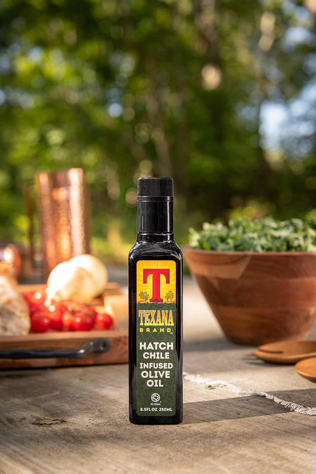250ml eco friendly non gmo vegan gluten free Texana Brands Infused Oil Hatch Chile Olive Oil