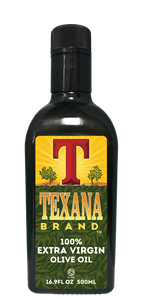 500ml eco friendly non gmo vegan gluten free Texana Brands Extra Virgin Olive Oil